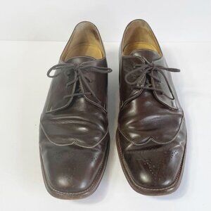 Cole Haan Mens Brown Leather Wingtip Oxford Brogue Lace-Up Shoes Size 11.5